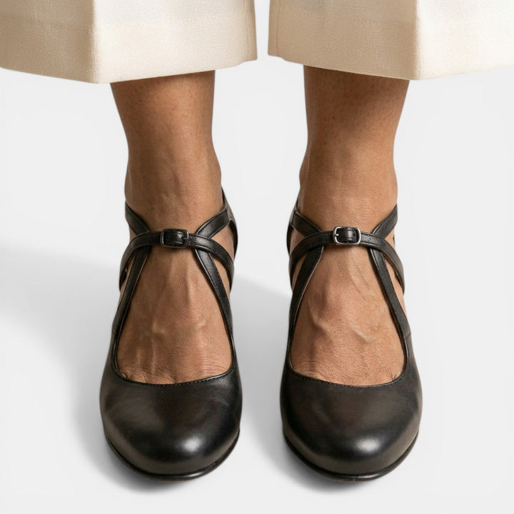 Priscilla | Leather T-Strap Heel Sandals