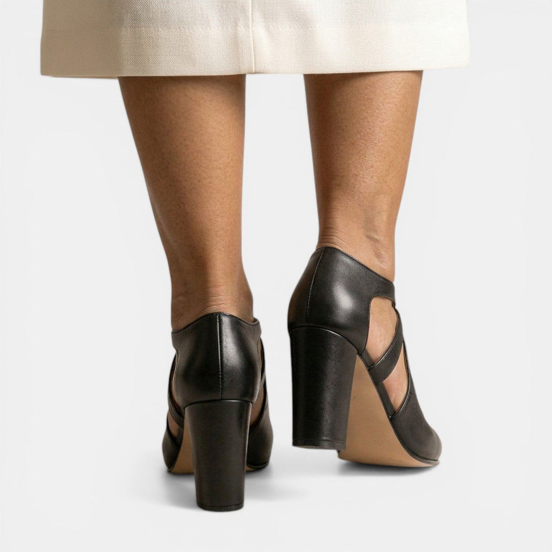 Priscilla | Leather T-Strap Heel Sandals