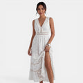 Sabine | Boho Lace V-Neck Maxi Dress