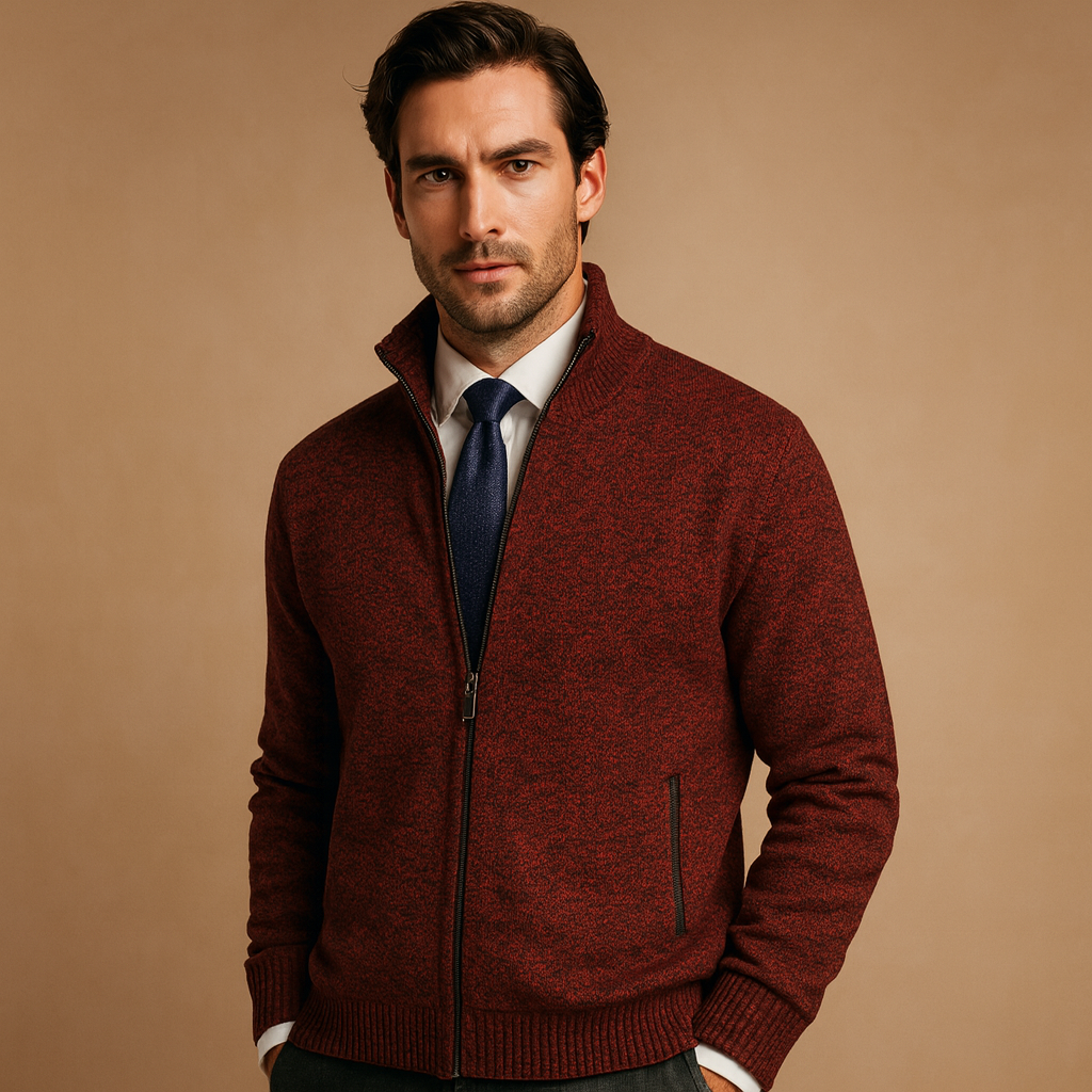 Ethan | Classic Full Zip Knit Cardigan
