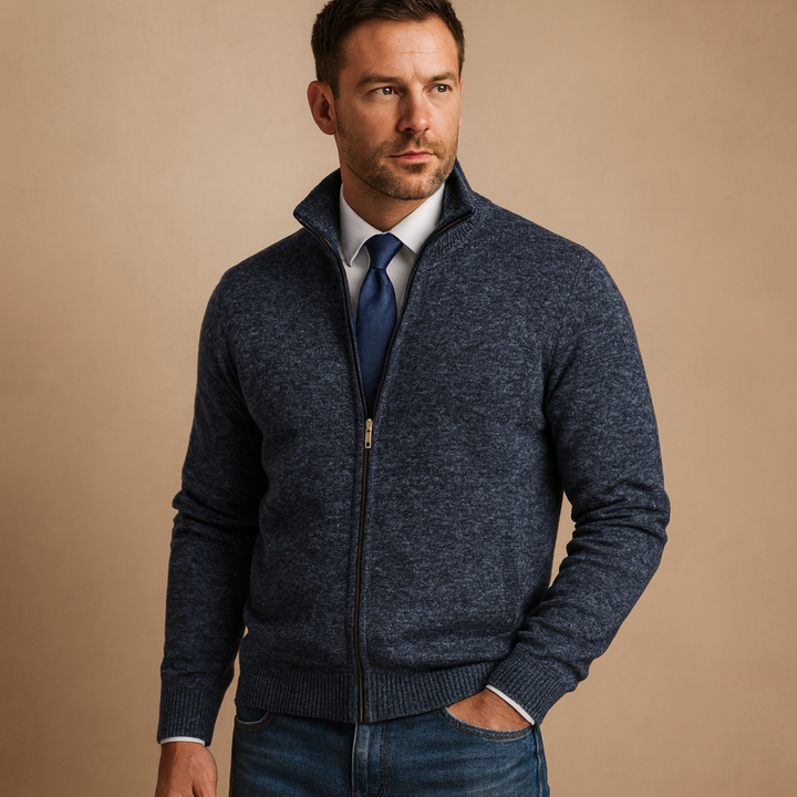 Ethan | Classic Full Zip Knit Cardigan