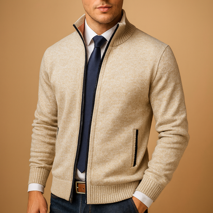 Ethan | Classic Full Zip Knit Cardigan