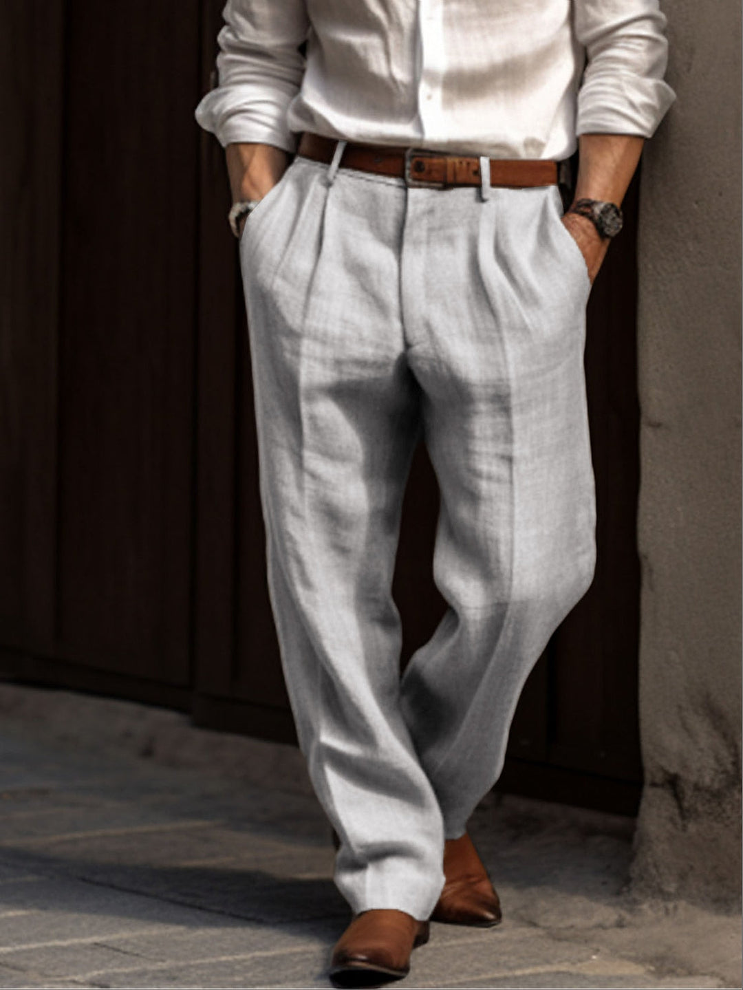 Thaddeus | Breathable linen casual pants men