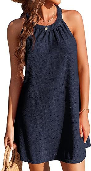 Lennox | Eyelet Halter Swing Dress