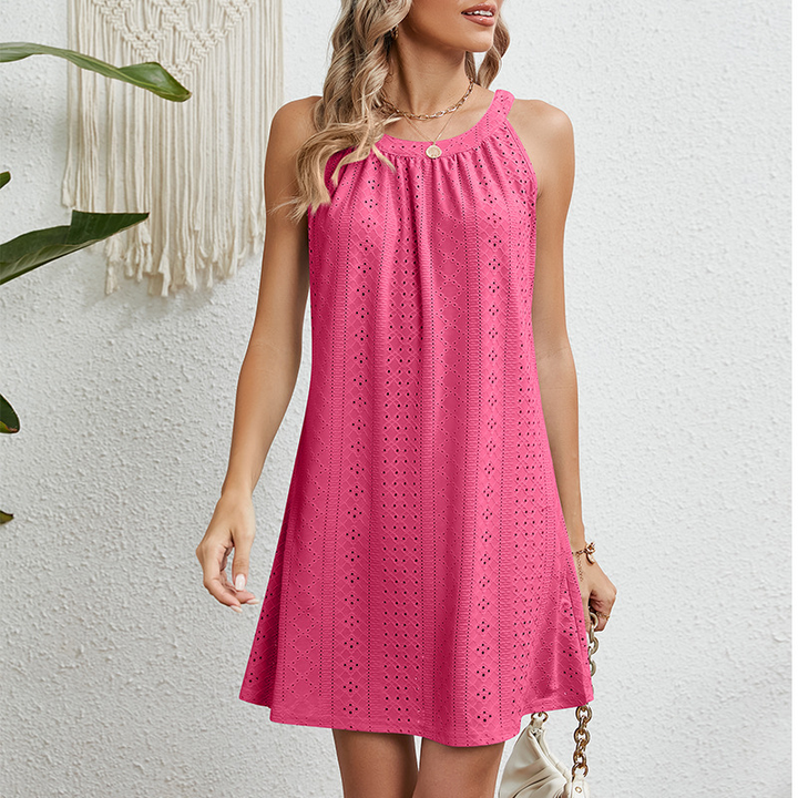 Lennox | Eyelet Halter Swing Dress