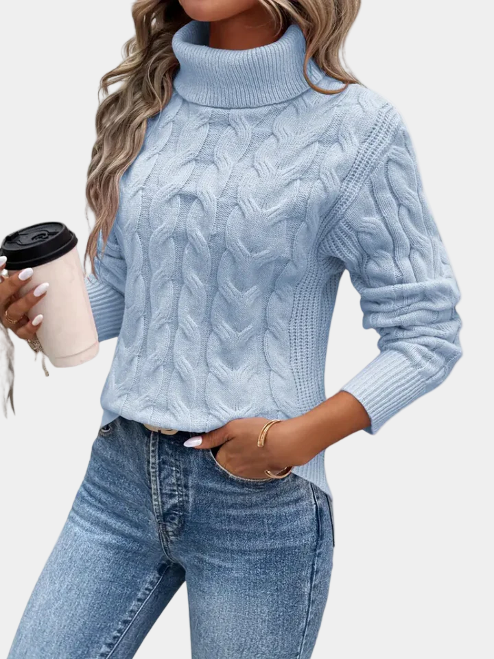 Everly | Cozy Cable Knit Turtleneck Pullover