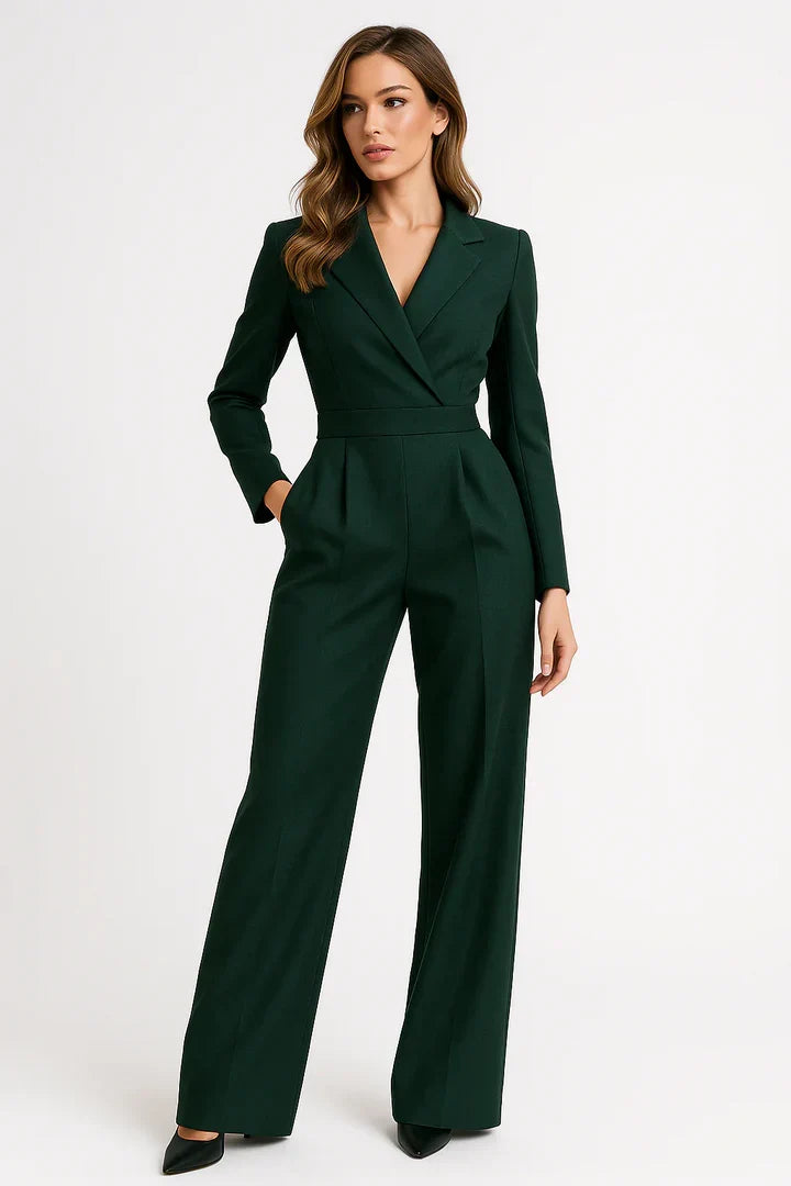 Madelyn | Tailored Wide Leg Blazer Jumpsuit