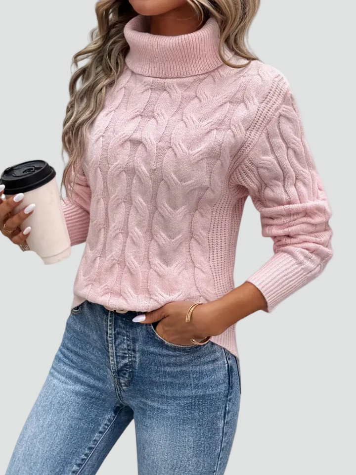 Everly | Cozy Cable Knit Turtleneck Pullover