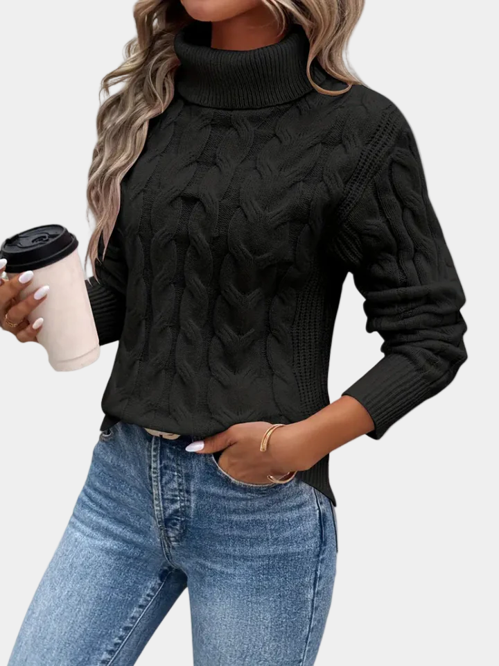 Everly | Cozy Cable Knit Turtleneck Pullover