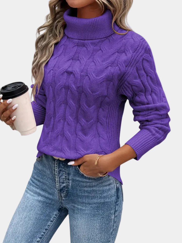 Everly | Cozy Cable Knit Turtleneck Pullover