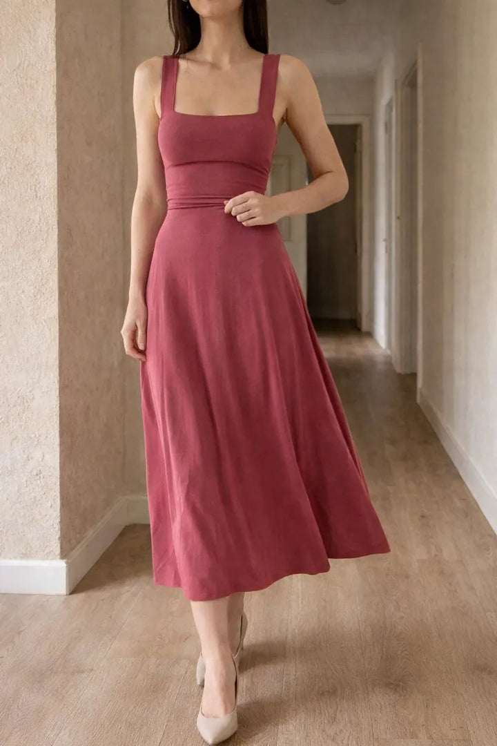 Seraphina | Square Neck Midi Dress