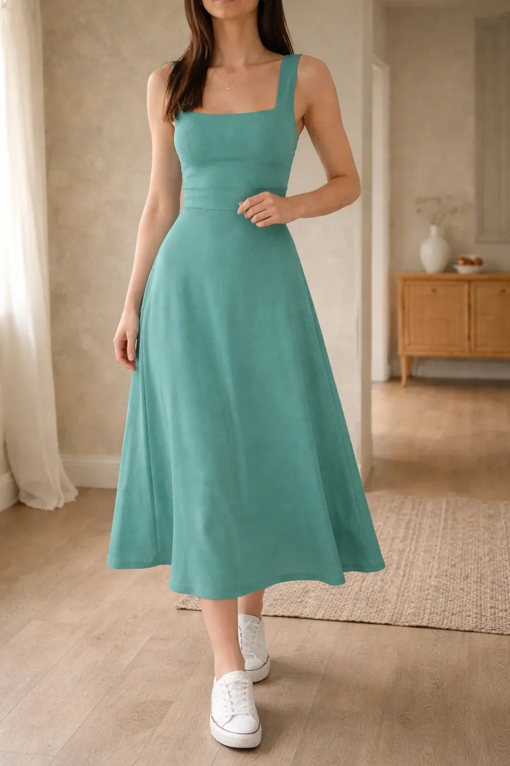 Seraphina | Square Neck Midi Dress