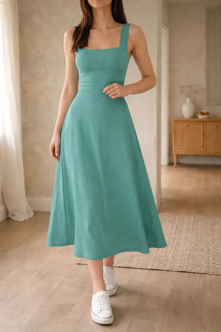 Seraphina | Square Neck Midi Dress