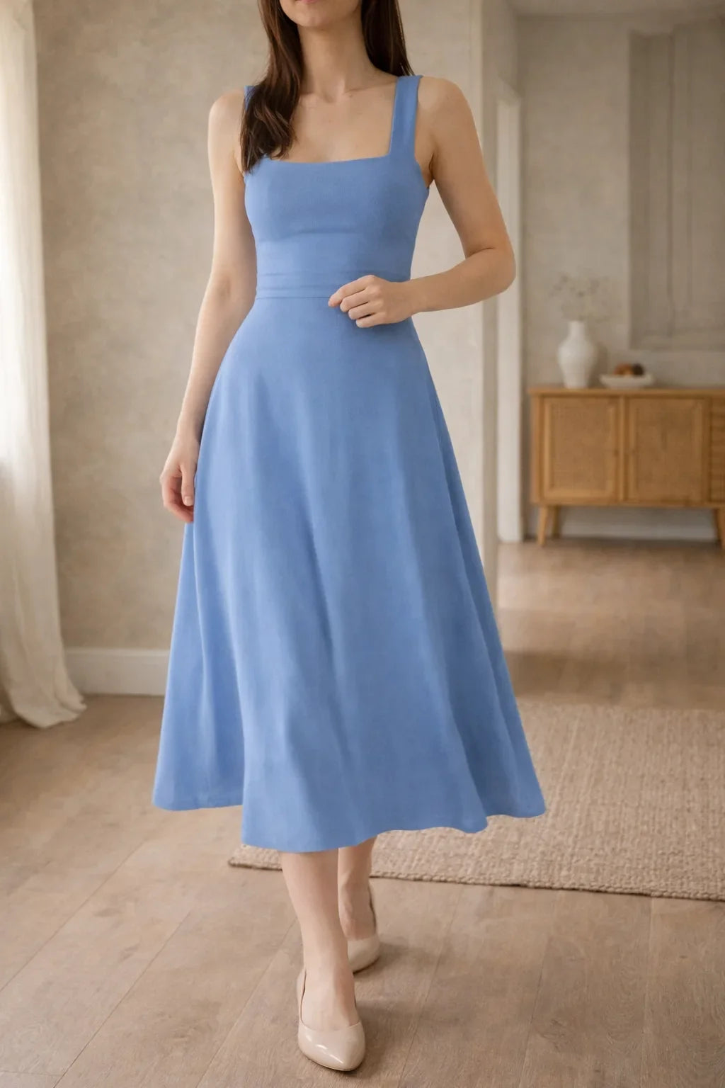 Seraphina | Square Neck Midi Dress