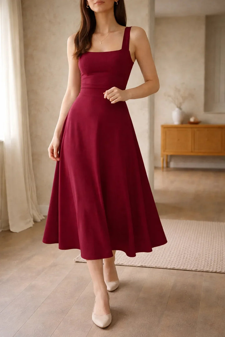Seraphina | Square Neck Midi Dress