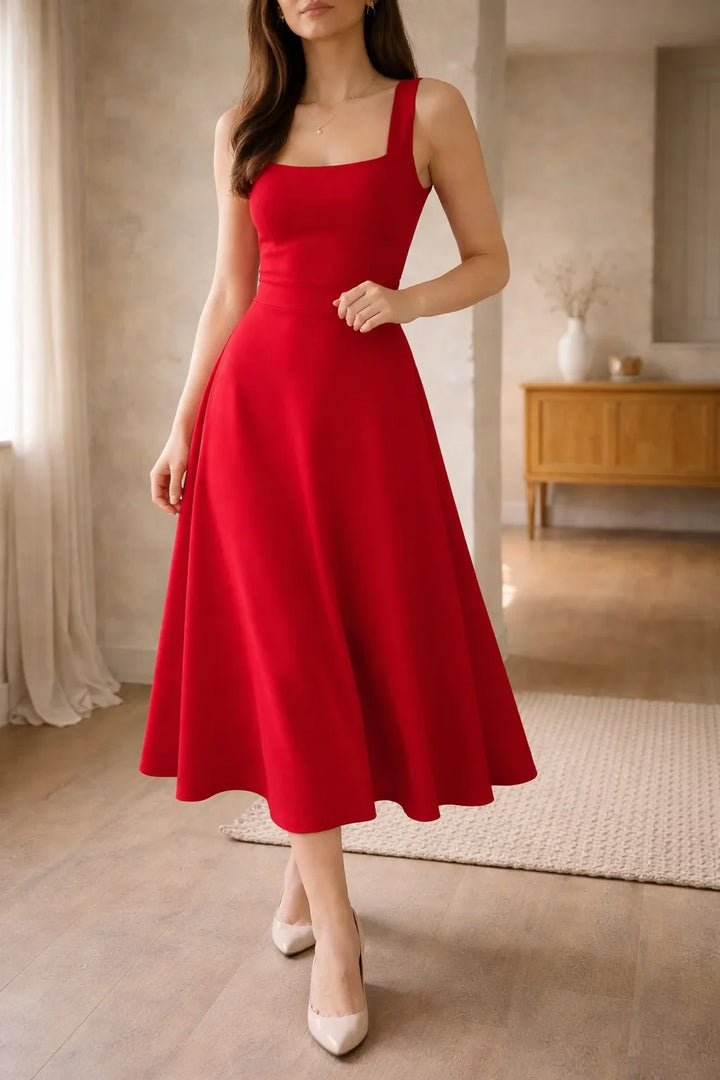 Seraphina | Square Neck Midi Dress