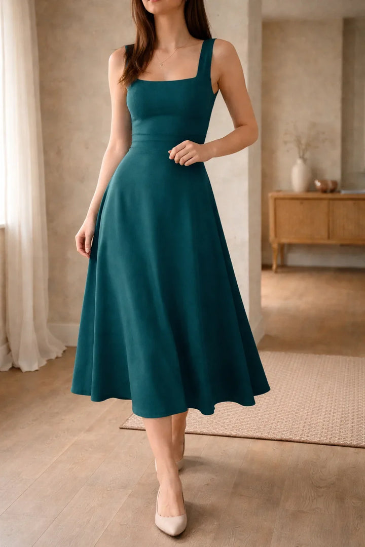 Seraphina | Square Neck Midi Dress
