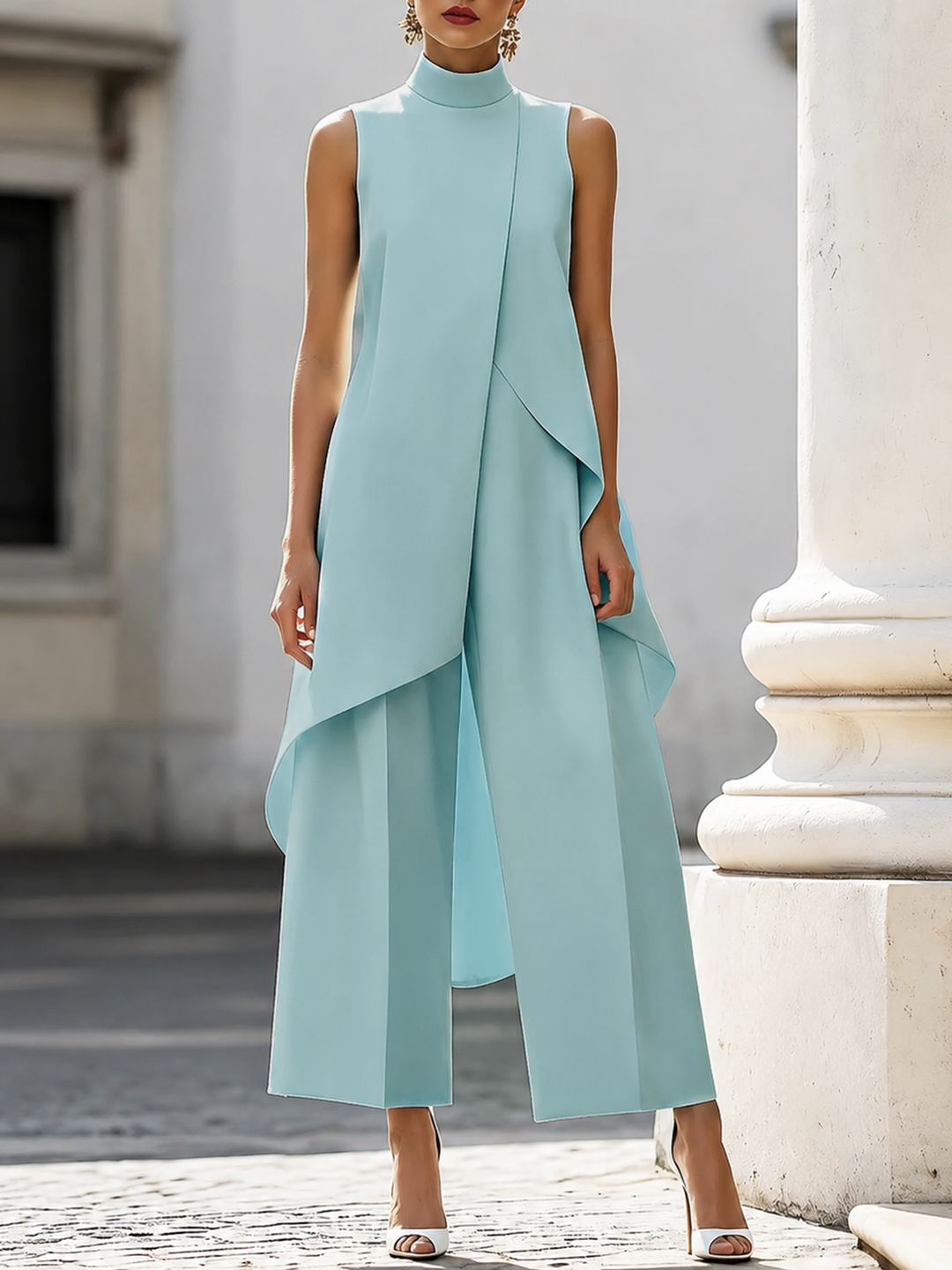 Calista | Women's High-Neck Wide-Leg Jumpsuit