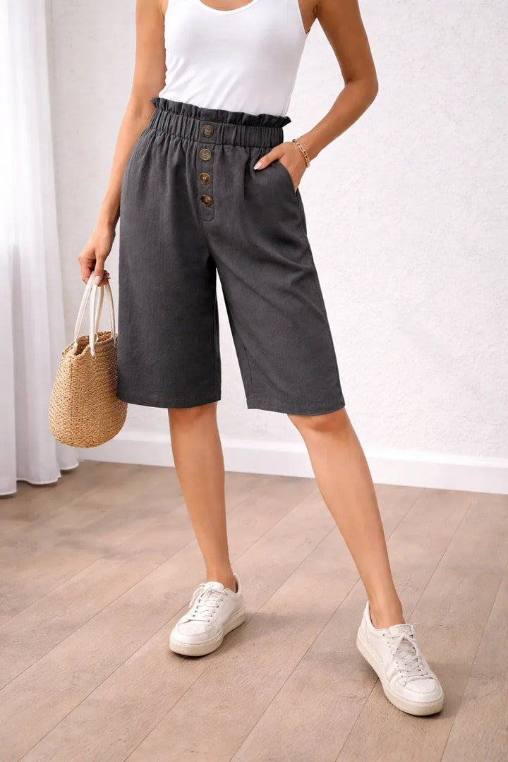 Harper | Paperbag Waist Bermuda Shorts