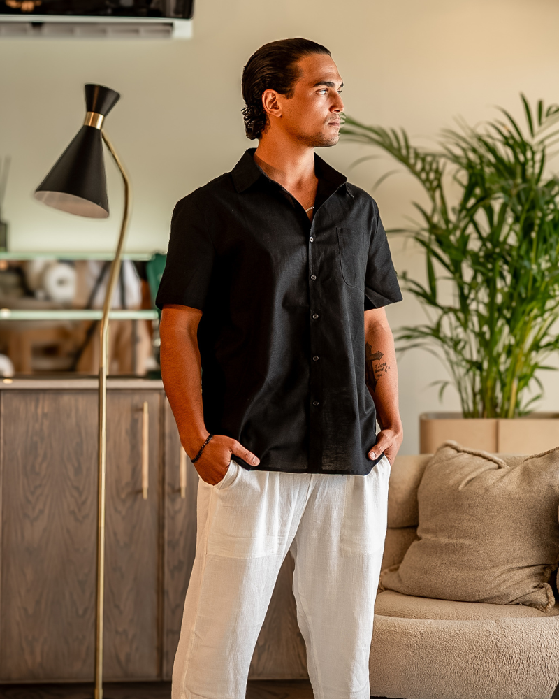 Asher | Men's Short Sleeve Linen Shirt