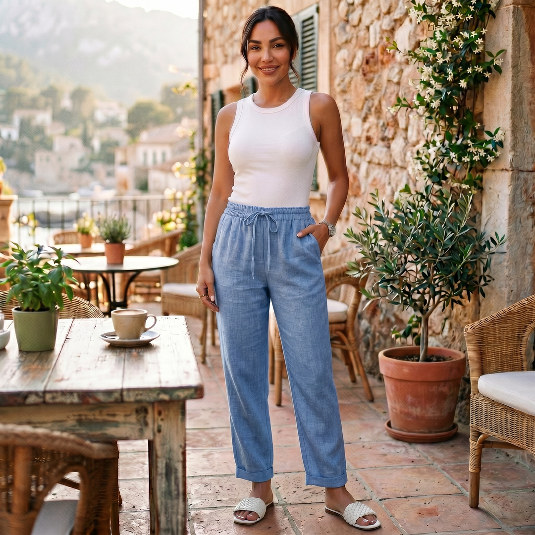 Cecily | High-Waisted Linen Pants