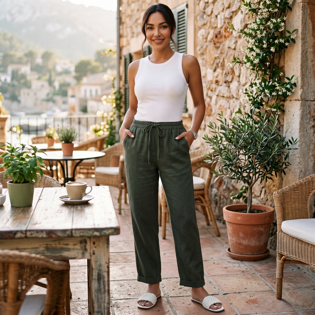 Cecily | High-Waisted Linen Pants