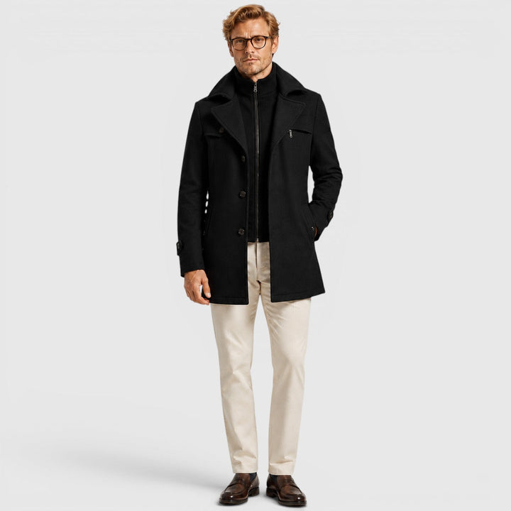 Preston | Men's Wool Blend Stand Collar Coat