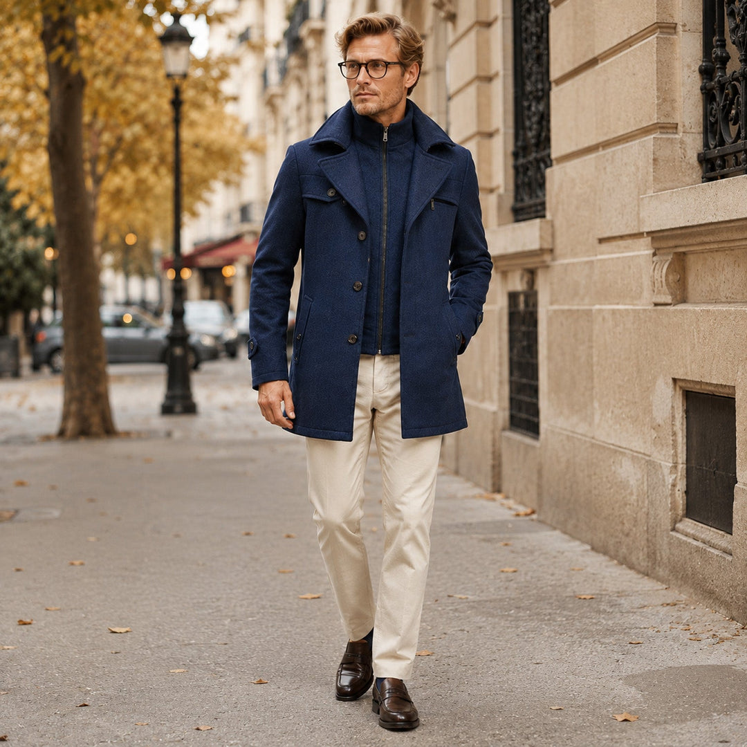 Preston | Men's Wool Blend Stand Collar Coat