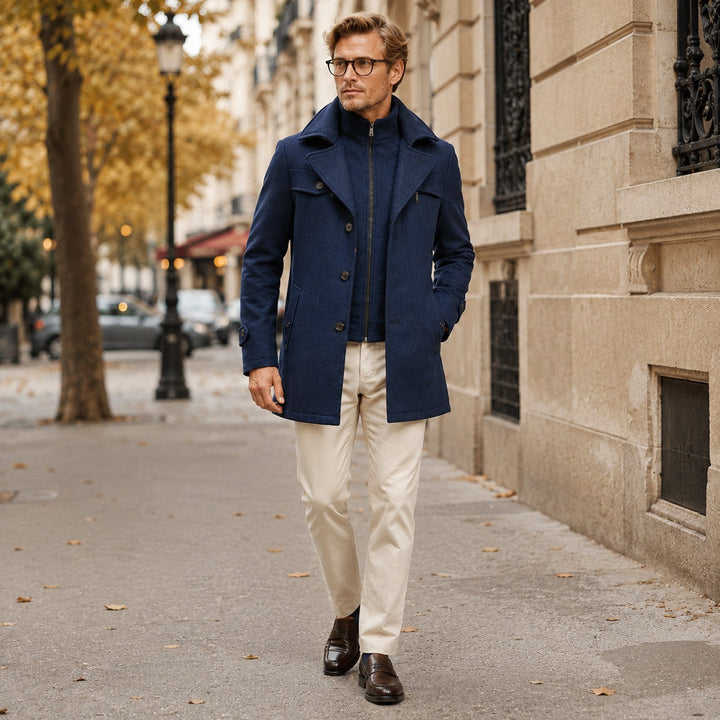 Preston | Men's Wool Blend Stand Collar Coat