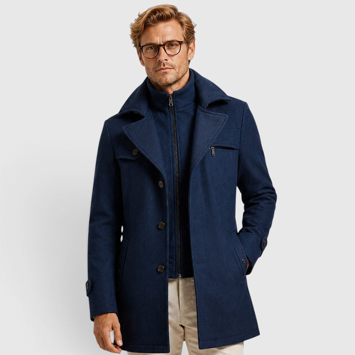 Preston | Men's Wool Blend Stand Collar Coat