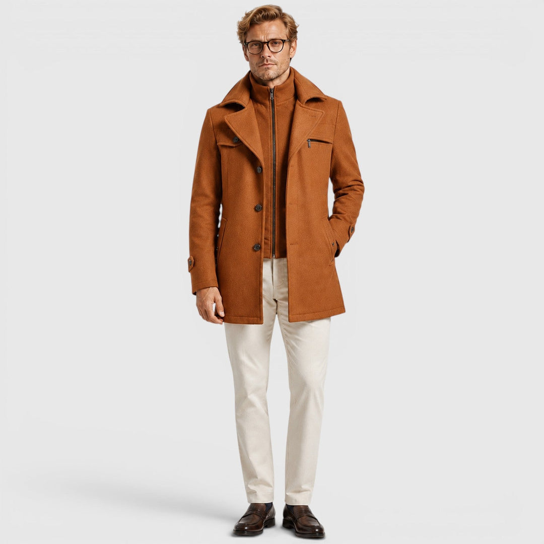 Preston | Men's Wool Blend Stand Collar Coat
