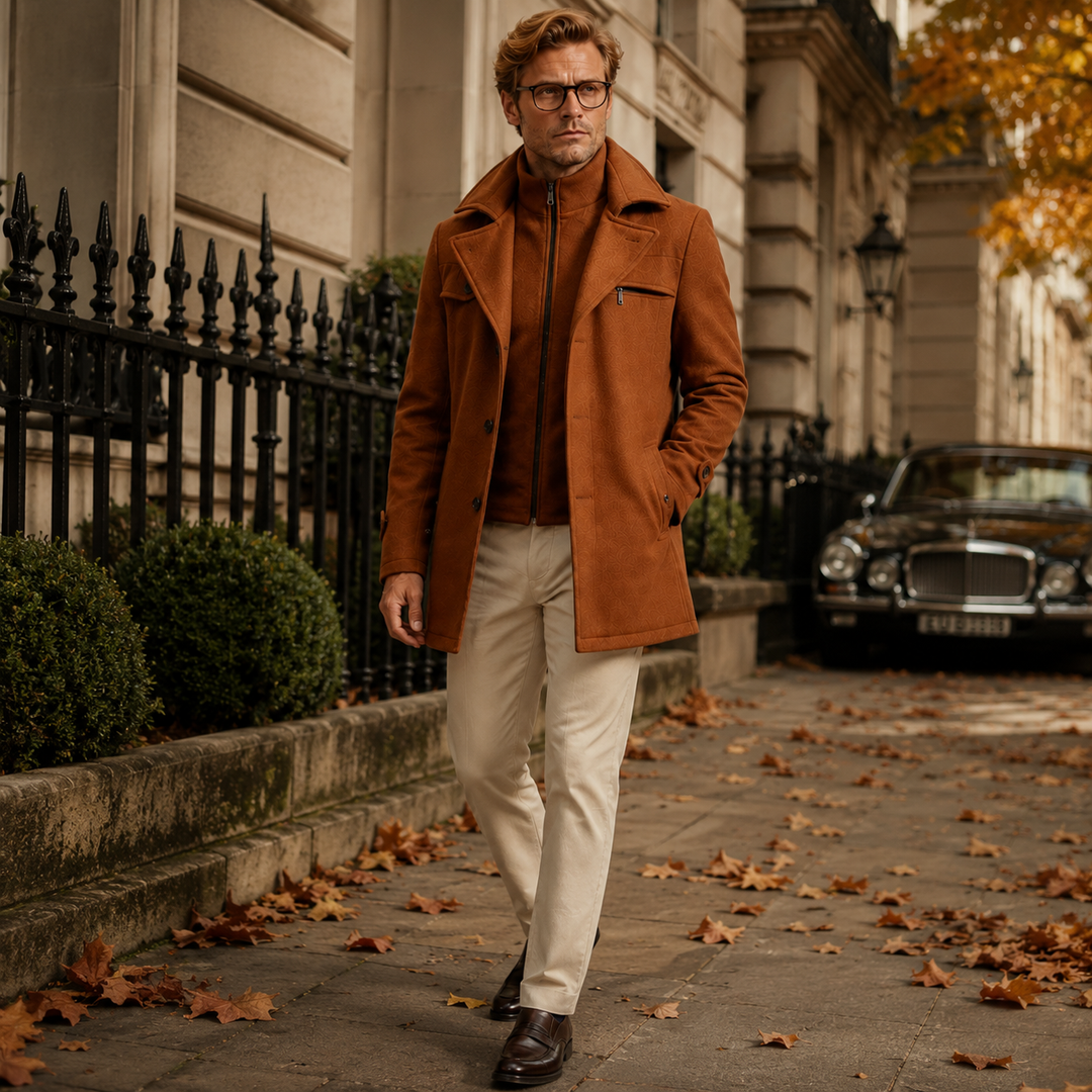 Preston | Men's Wool Blend Stand Collar Coat