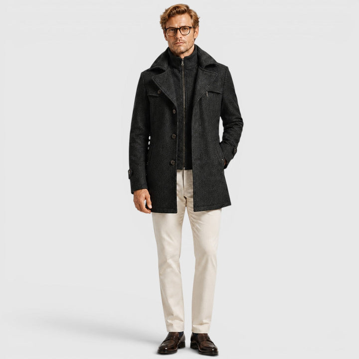Preston | Men's Wool Blend Stand Collar Coat