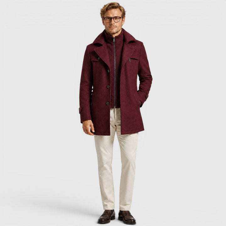 Preston | Men's Wool Blend Stand Collar Coat
