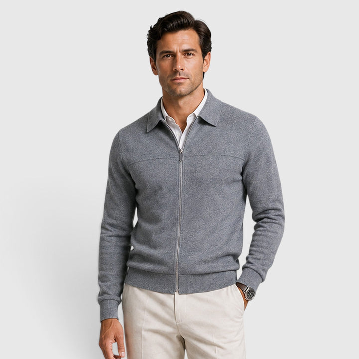 Travis | Men's Full Zip Knit Sweater