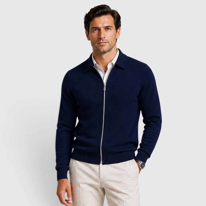 Travis | Men's Full Zip Knit Sweater