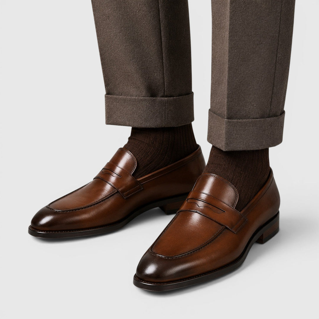 Bennett | Men's Leather Square Toe Loafers