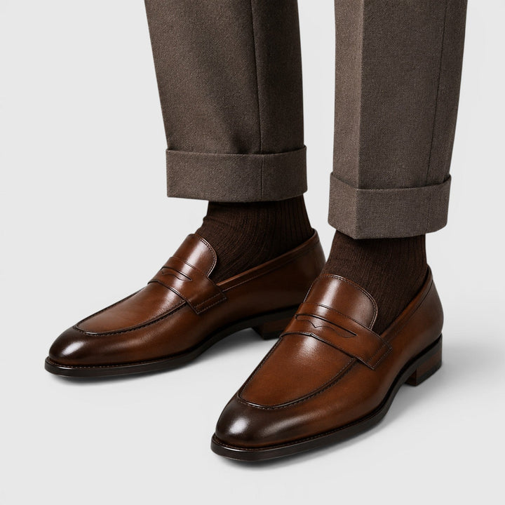 Bennett | Men's Leather Square Toe Loafers