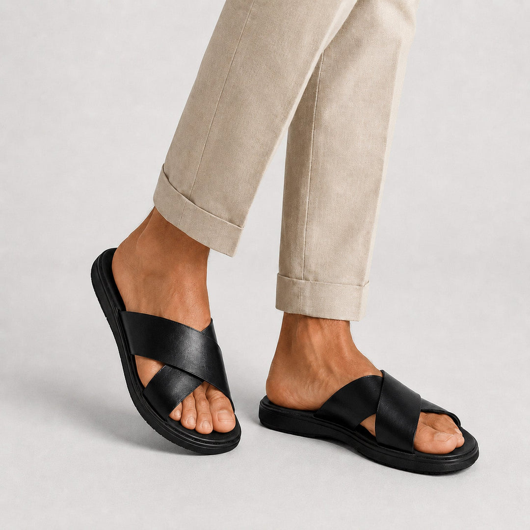 Noah | Cross Strap Slide Sandals