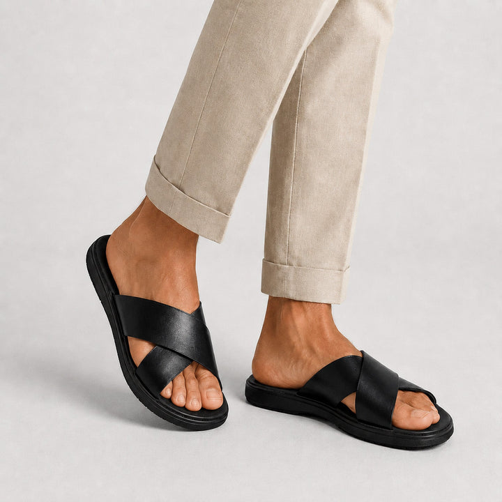 Noah | Cross Strap Slide Sandals
