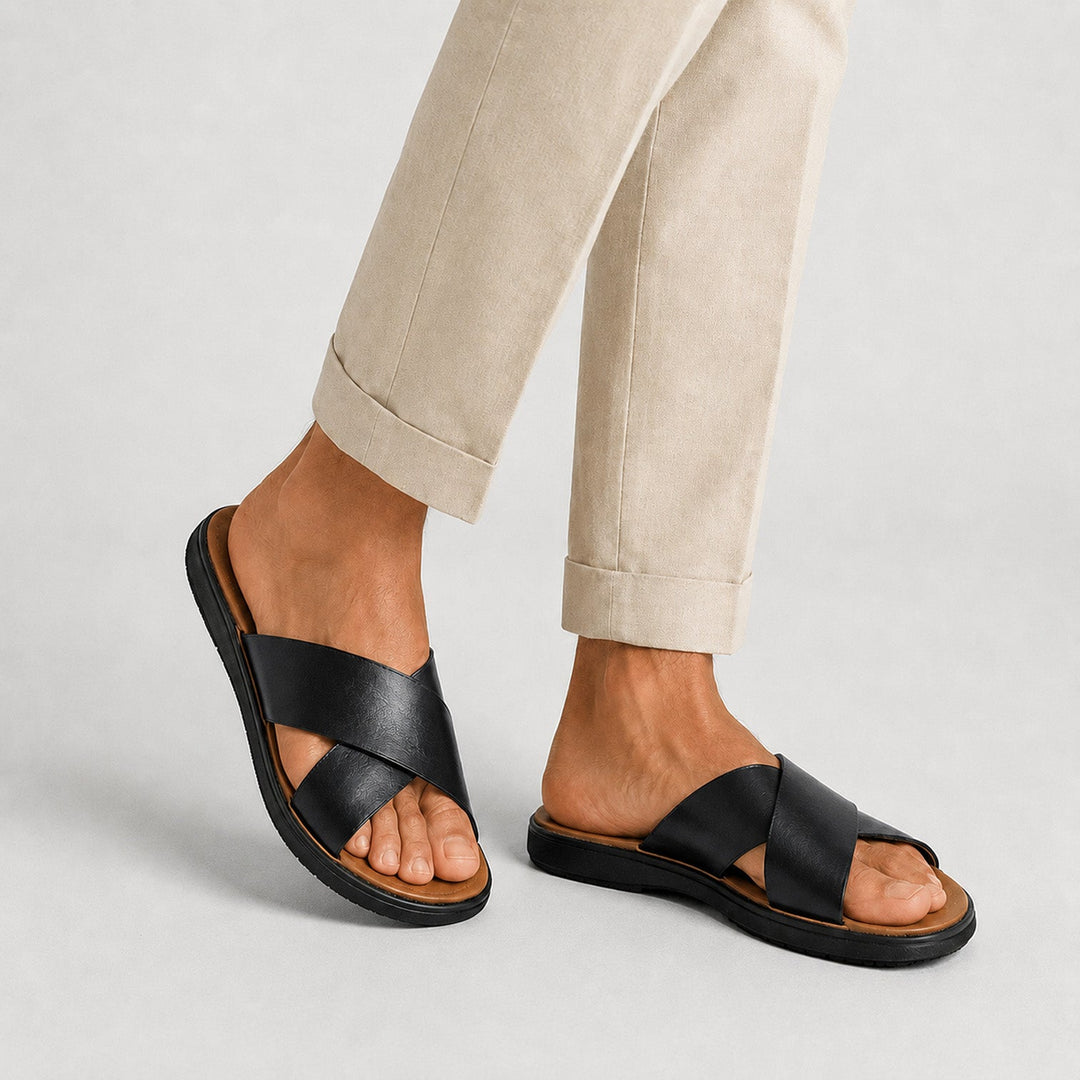 Noah | Cross Strap Slide Sandals