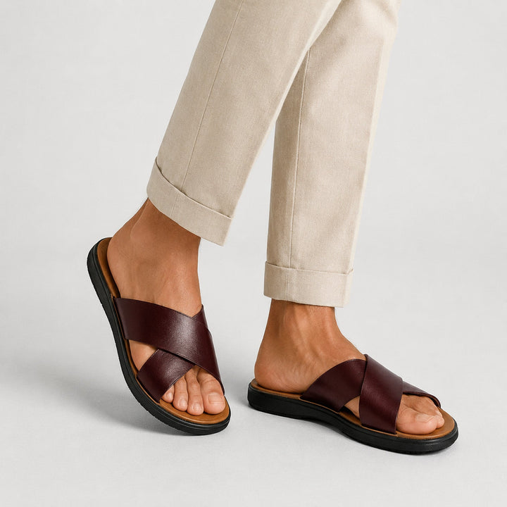 Noah | Cross Strap Slide Sandals