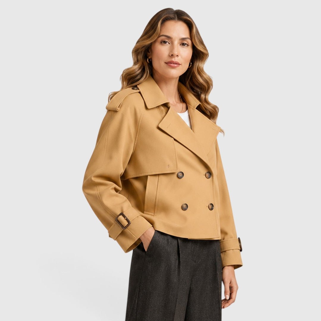 Ivy | Cropped Double-Breasted Trench Jacket