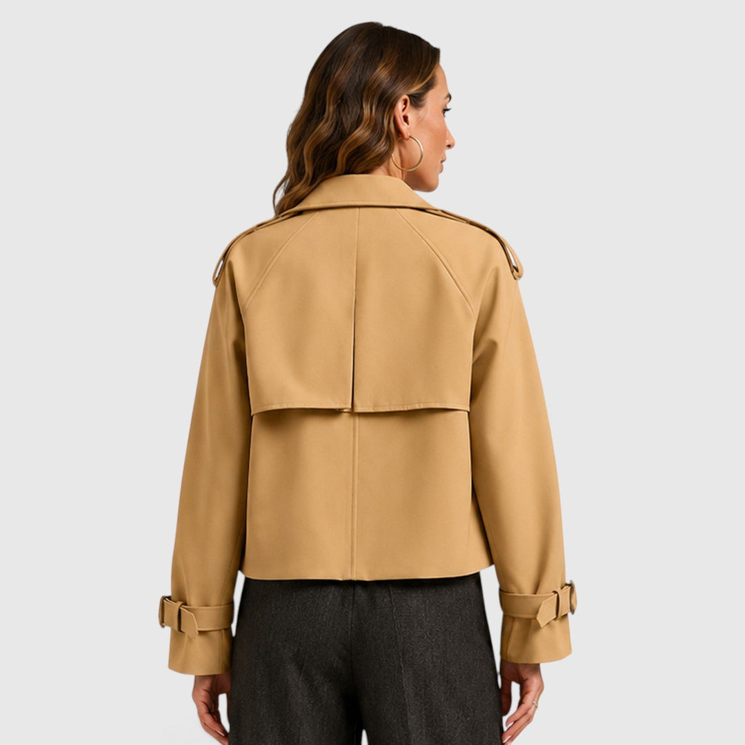 Ivy | Cropped Double-Breasted Trench Jacket
