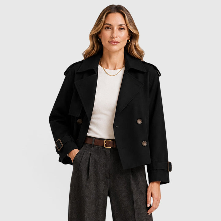 Ivy | Cropped Double-Breasted Trench Jacket
