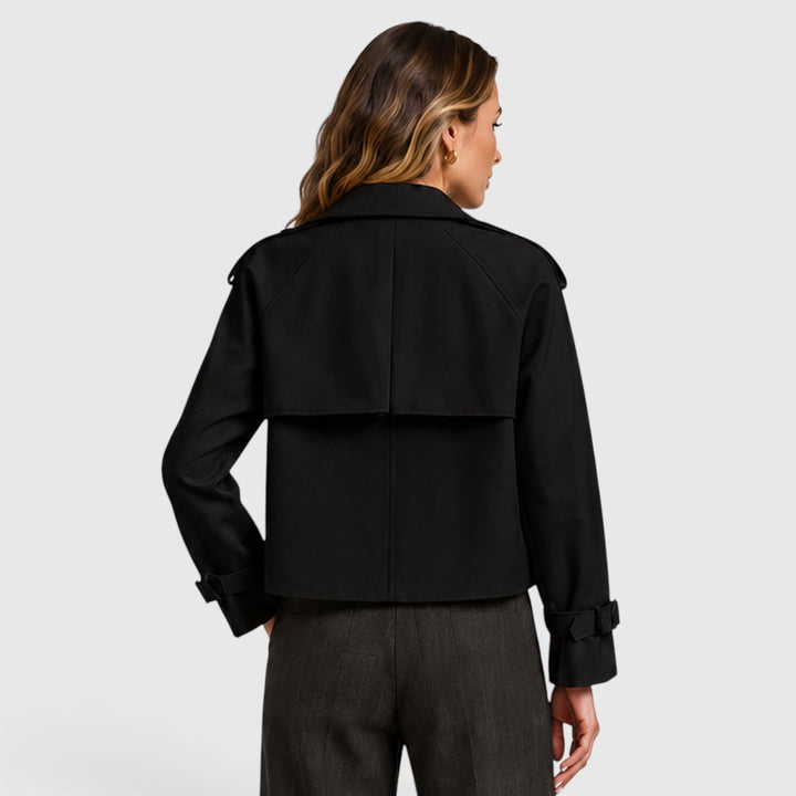 Ivy | Cropped Double-Breasted Trench Jacket