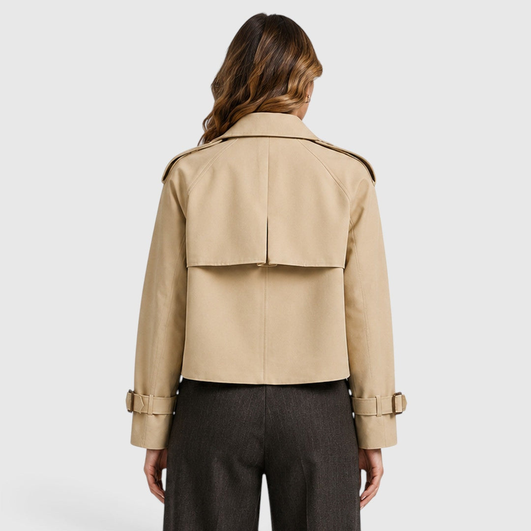Ivy | Cropped Double-Breasted Trench Jacket