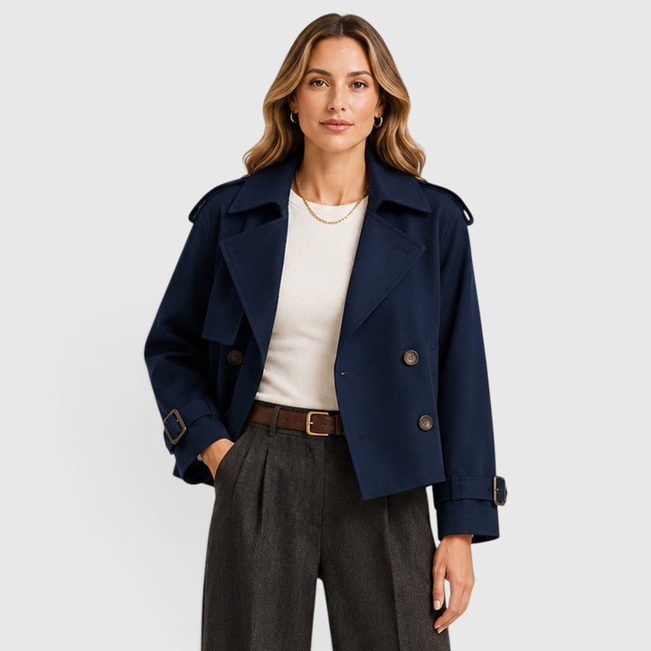 Ivy | Cropped Double-Breasted Trench Jacket