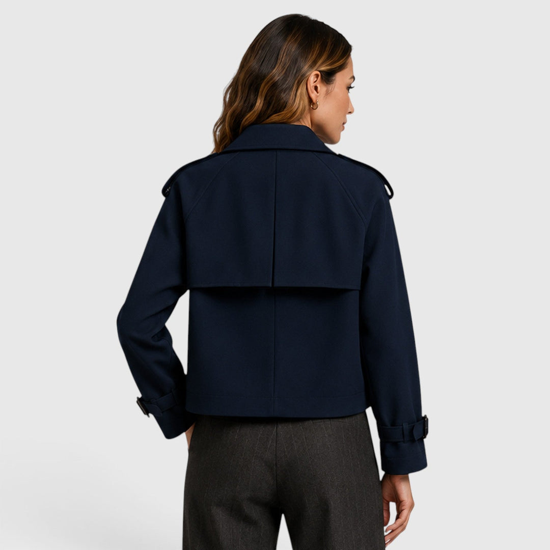 Ivy | Cropped Double-Breasted Trench Jacket