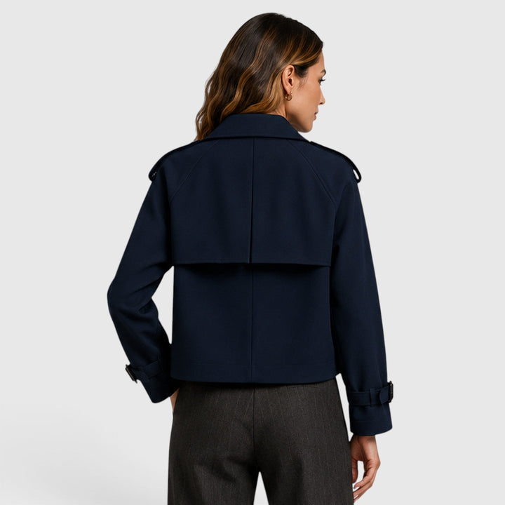 Ivy | Cropped Double-Breasted Trench Jacket